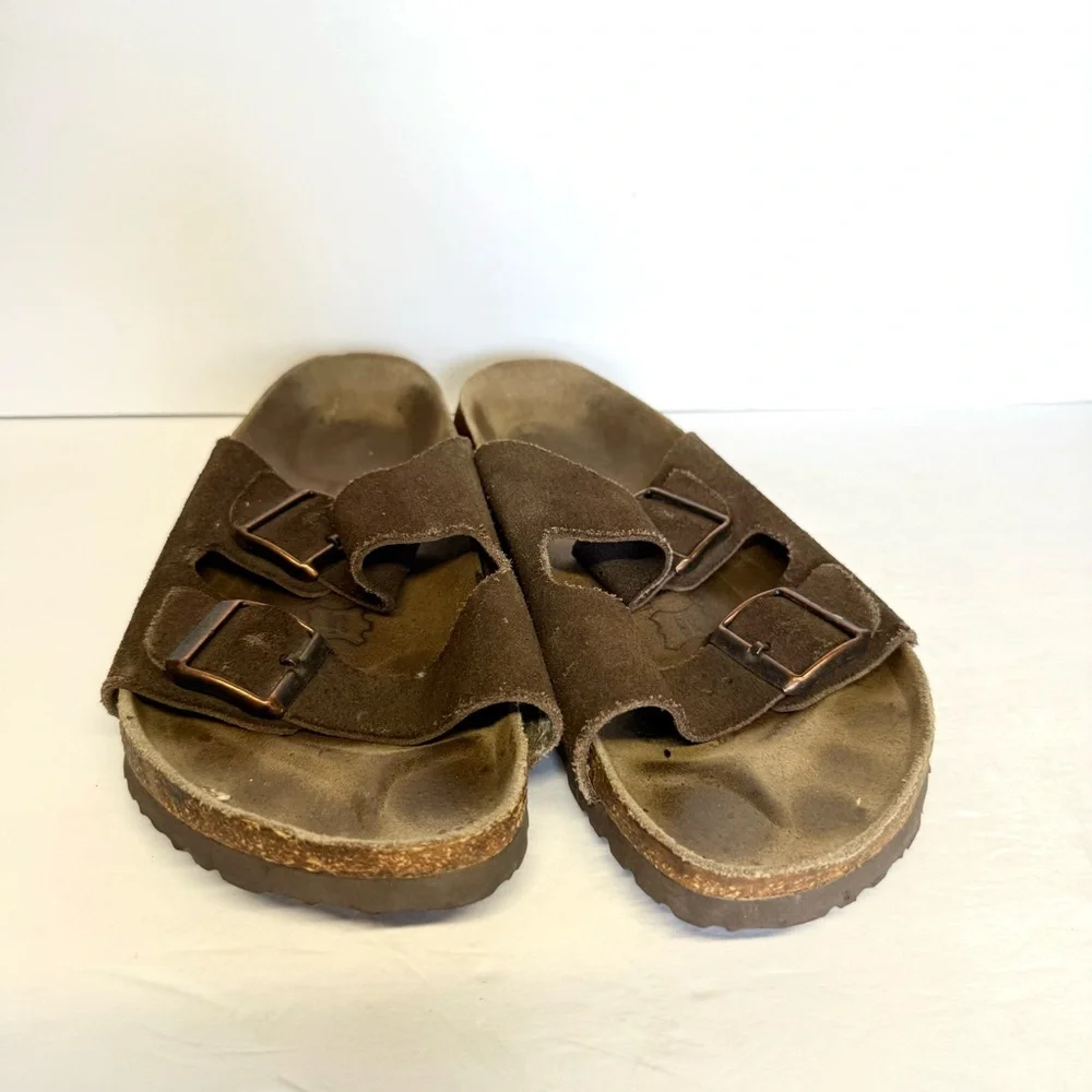 Birkenstock Betula Arizona Suede Brown Slip On Slide Sandals Unisex W: 11 M: 9